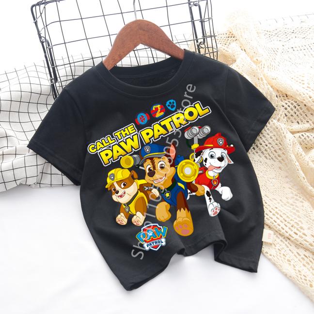 Kids Paw Patrol Cartoon Graphic Baby T Shirt Cotton Casual Short Sleeve Tee Boys and Girls 2026 Summer Toddler Clothing Tops