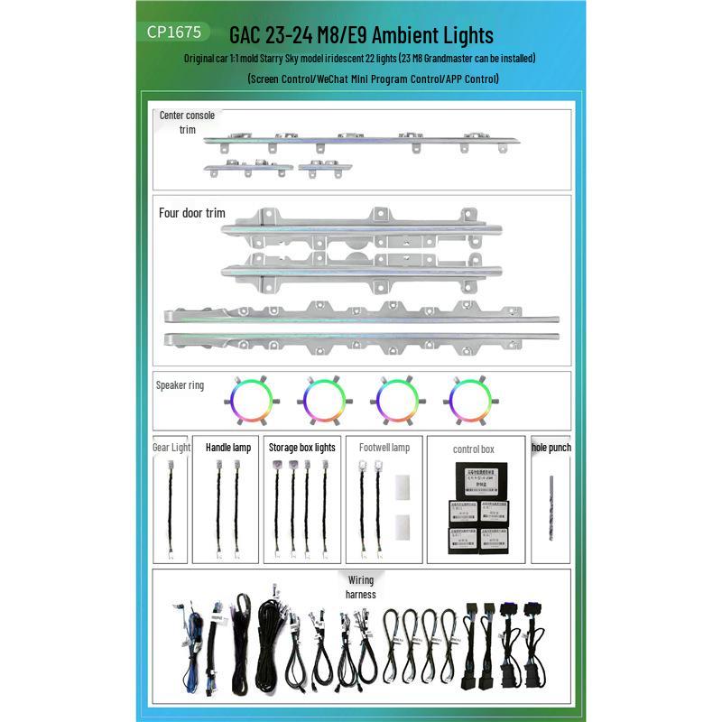 Zhongya Carlink GAC Ambient Light Kit for Legend Shadow Leopard, M8, E9, GS8, GS4