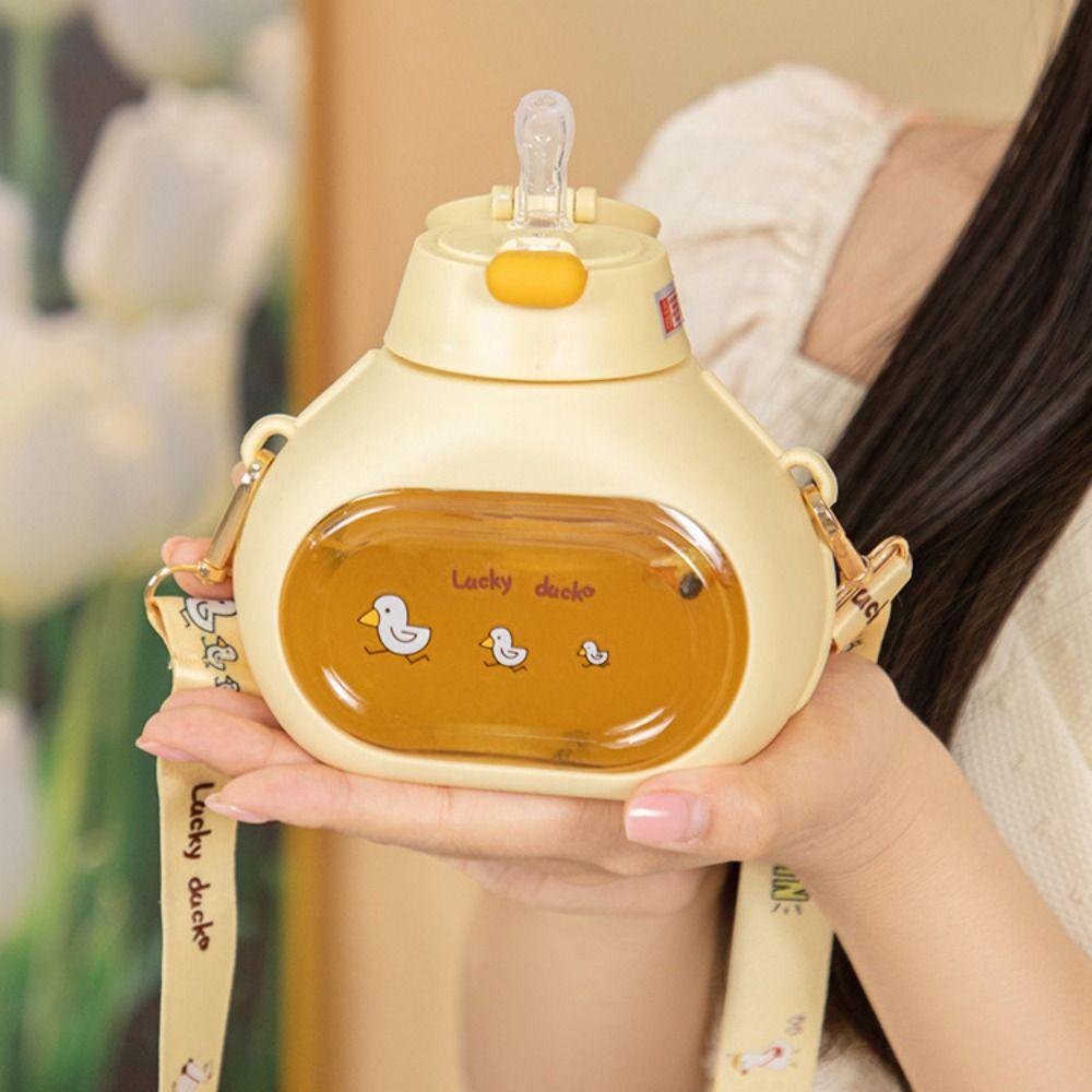Carried with Straps Cute Duck Bottle Duck Shape Large-Capacity Big Belly Cup  Unisex