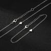 European and American Hot-selling Necklace Bracelet Set, Versatile Collarbone Chain, Heart-shaped Necklace Bracelet, Simple Peach Heart Item Jewelry