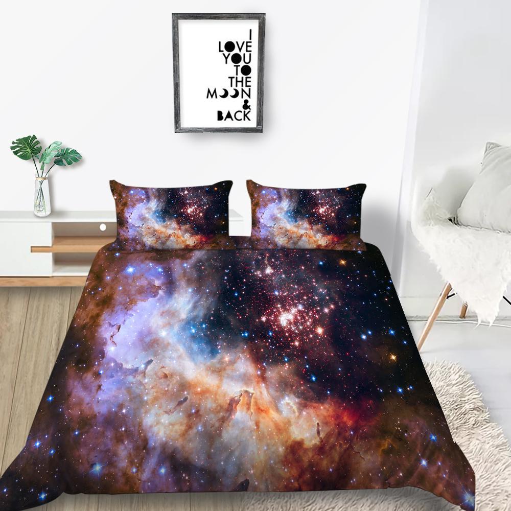 Home Textiles Kids Bedding Set 3D Star Sky Printing Bedclothes Bedroom Decor Microfiber Soft Quilt Cover  Breathable