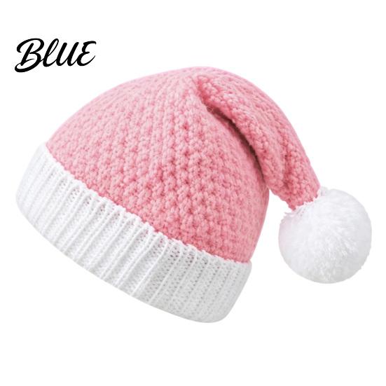Christmas Santa Hats Elastic Claus with Pom Knitted Hat for Adults Pom Party Women Men