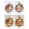 Festival Flannel Holiday Wreath Feature Santa Snowman And Reindeer Indoor Outdoors Christmas Decorations For Family Activities