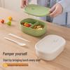 Microwave Safe 3-Compartment Silicone Lunch Box with Lid for Office Workers & Students, Fresh-Keeping Meal Container