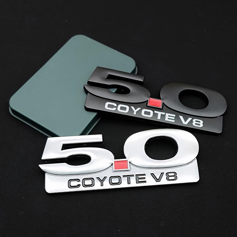 BLFE6 3D Metal Car Sticker Logo 5.0 COYOTE V8 Grille Front Badge Rear Trunk Emblem Decals For Ford Mustang GT Falcon Torino Fairlane