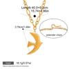 Yori Stainless Steel Hammered Dove and Bird Pendant Necklace 18K PVD Plated Waterproof Jewelry Gift Accessories