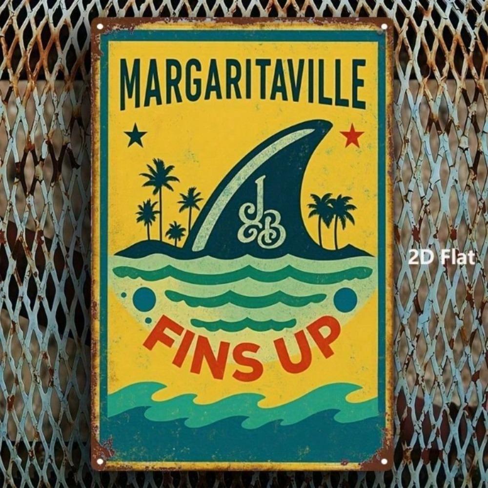 Vintage Metal Shark Sign 20x30cm Retro Garage Bar Home Decor