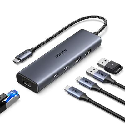 UGREEN USB C Wired LAN Adapter, 6-in-1 LAN Hub with LAN Port, USB-C To RJ45 Gigabit Ethernet 10Gbps Super Fast Transfer, Type C*2 + USB A*2 Expansion,