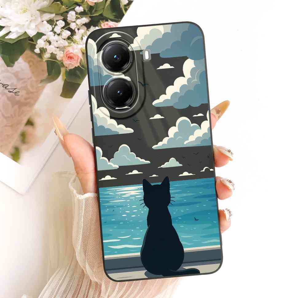6.67" For Poco X7 Pro 5G Case Luxury Cat Fish Pattern Cover for Xiaomi Poco X 7 Pro X7Pro Clear View Silicon Soft Case