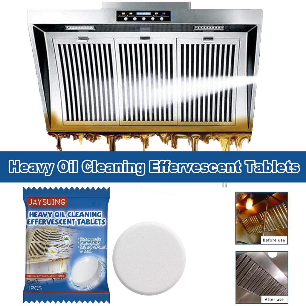 12pcs Grease Cleaning Tablets (Boxed) Heavy Duty Grease Stain Cleaning Foaming Tablets Kitchen Hood Cooktop