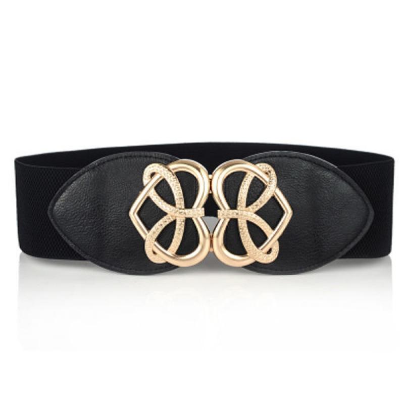 Unique Black Wide Waist Cincher For Women With Trendy Styles And Elegant Rhinestone Embellishments
