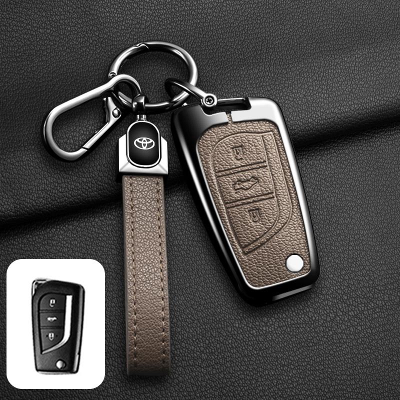 Leather Car Key Cover Case Shell for Toyota Hilux Revo Auris Corolla Reiz Avensis Verso Yaris Aygo Rav4 Scion TC IM 2017 2016