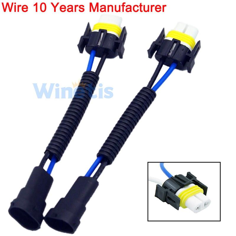Wire Halogen Ceramic 881 H27 2X Harness Fog Light Bulb Adapter Replace Socket