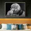 African Lion In Black Wall Art Posters and Prints Animals Canvas Art Pictures Still Life Home Decor