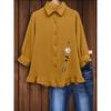 QICED Women's Fashion Casual Long Sleeve POLO Neck  Blouses & Shirts Casual Chic