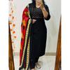 Black Heavy Cotton Ethnic Salwar Kameez Women Designer Kurta Pant Dupatta Set
