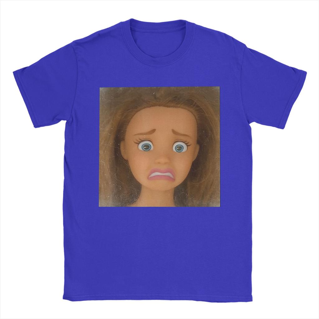 Funny Disgusting Doll Face Meme T Shirt Summer  Cotton TShirts For Men Harajuku Casual Tshirt Short Sleeve Y2K Retro Tees