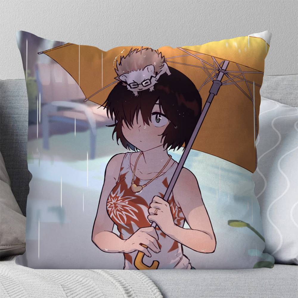 Mysterious Girlfriend X Urabe Mikoto Anime Pillow Case Fashion Square Pillowcase Bedroom Sofa Room Ins Decoration Leisure