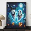 Halloween 5D DIY Diamond Art Painting Kit Cute Ghost Pumpkin Home Wall Decor Handmade Gift Holiday Art Craft Full Drill Set
