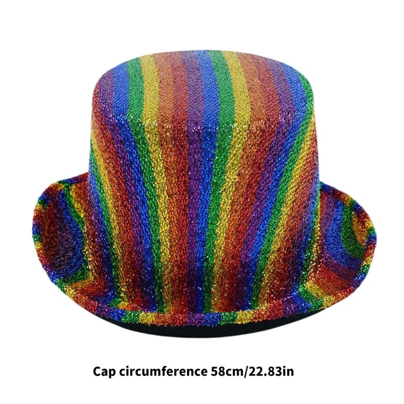 Eye-catching Rainbow Cowboy Hats Party Hat Panama Hat for Bachelorette Party Cowboy Hats for Club Stage Shows