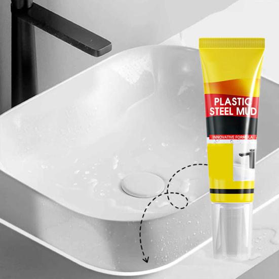 120ML White Caulk Sealant with Scraper/Brush Waterproof Strong Adhesion Bathroom Toilet Kitchen Sink Window