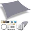 Waterproof Sun Shelter Garden Sun Shade Sail Patio Sunscreen Canopy Anti-UV Square Awning Camping Hiking Tarp with Hardware Kit