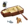 MOC Medieval Building Blocks Compatible Flame Feather Camping Wooden Pile Bonfire Tent Accessories Model Mini Bricks Toys Gifts