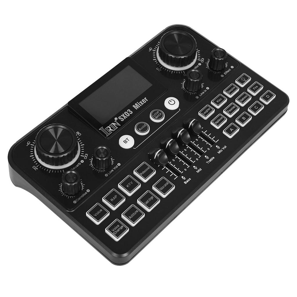 SX03 Live Sound Card Audio Mixer for Karaoke Broadcast KTV Singing Live Sound Mixer Podcast Equipment Bundle Sound Card Type-C