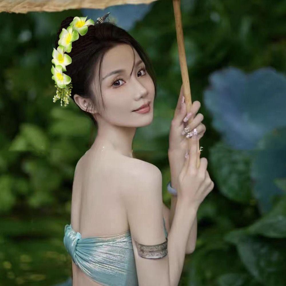 Dai Flower Hairpin Thailand Wedding Bride Accessories Retro Flower Hair Comb  Female Headwear