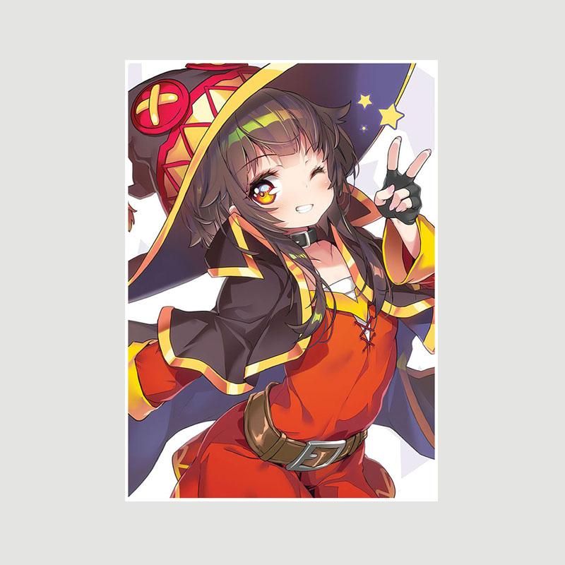 Vintage anime KonoSuba Megumin bílý papír plakáty a tisky ložnice bar kavárna dekorace nástěnná malba retro nástěnné umění malba domácí dekorace