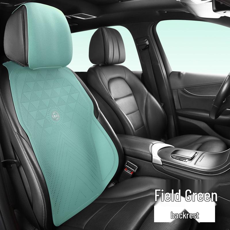 Universal Suede Car Seat Cushion Set - All-Season, Three-Piece, Summer-Ready, Thin Cushion with Lumbar Support.