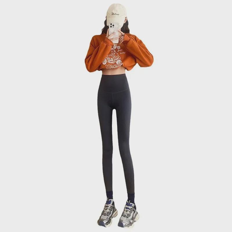 High-Waist Velvet-Lined Barbie Pants for Autumn/Winter – Hip-Lifting, Warm 600g Shark Pants