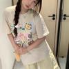 Harajuku lovely cartoon Short Sleeve T-shirts for Women Summer pure cotton Casual oversized T Shirt Women's Streetwear Y2k Tops