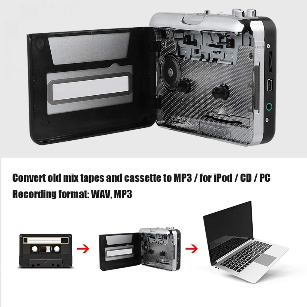 Portable cette tape to MP3 audio converter MP3 player cette tape converter