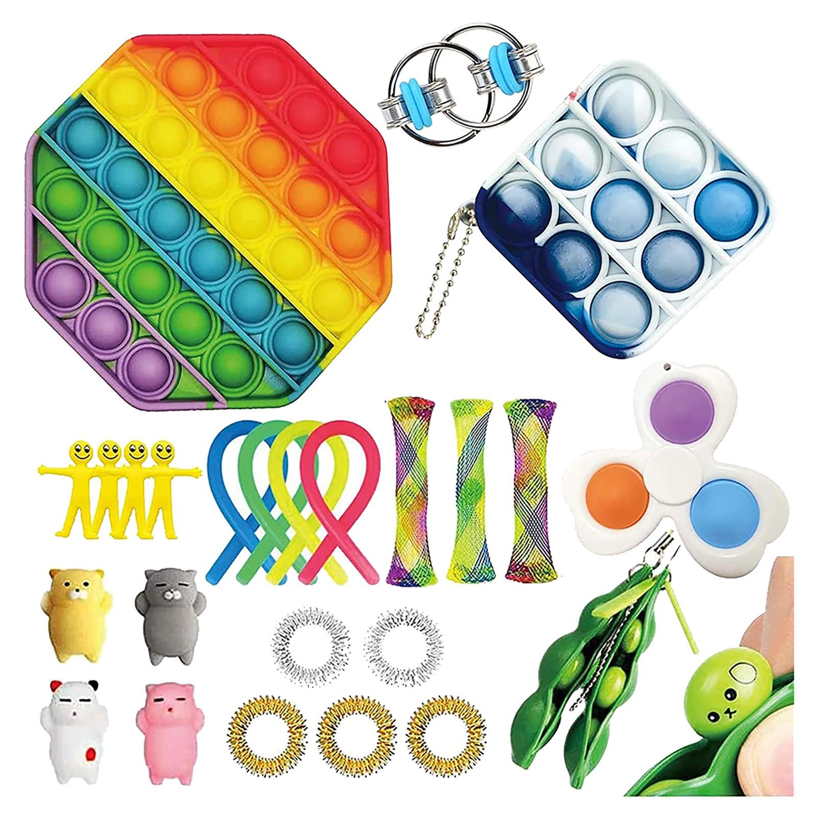 

Набор сенсорных игрушек для снятия стресса, сенсорные игрушки с нажимным пузырем для детей и взрослых