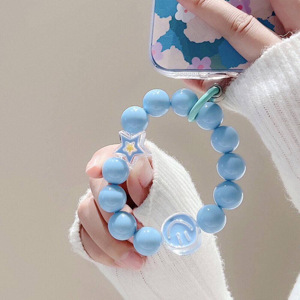 Love Heart Bead For Phone Strap Charm Chain Knot Cellphone Lanyard Phone Wrist Strap Hand-held Short -lost Pendant
