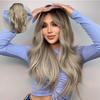 Women's Long Hair Wig Fashion Makeup Fluffy Big Wave Long Curly Hair