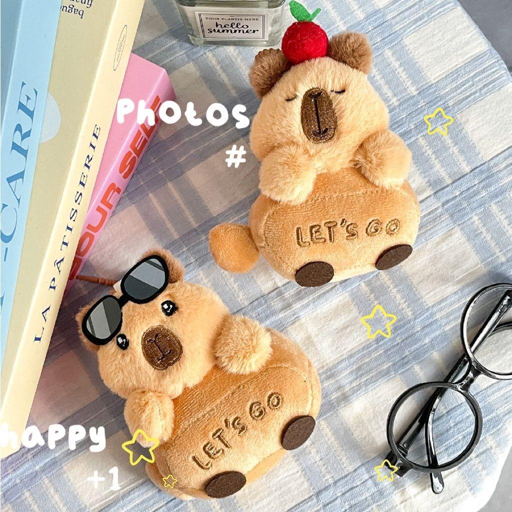 Sunglasses Capybara Plush Stuffed Toy Cherry Dolls Rope Kids Gifts Birthday