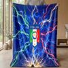 Italy Football Printed Flannel Blanket Skin Friendly Warm Decorative Throw for Indoor Couch Bed Daily Use