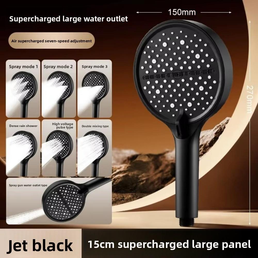 New 15CM Shower Head High Pressure Large Panel Bathing Showerhead Adjustable Spray 7 Modes Shower Nozzle For Hard Water