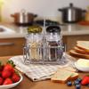 Salt Shakers Clear Salt And Pepper Shaker Set Seasoning Jars With Stand For Kitchen Organization Shelf Apartment Camping