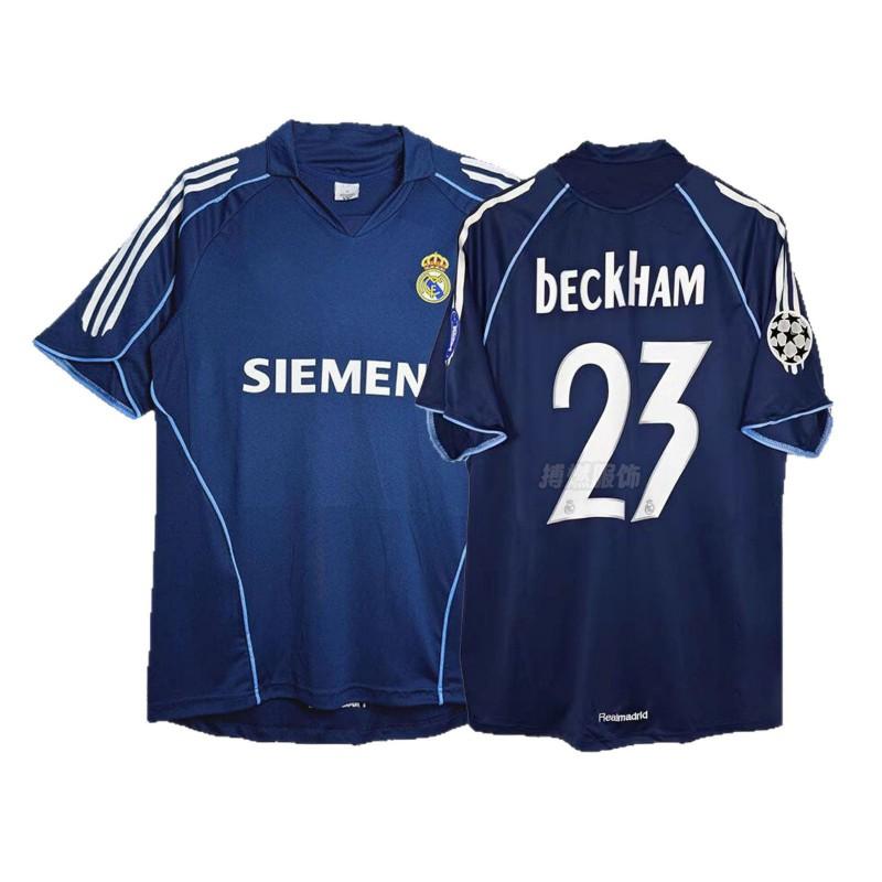 Retro Fußballtrikot Real Madrid Barcelona Man Utd City Argentinien England Tottenham Benutzerdefinierte Nummer Gestickt Bambus