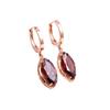 Purple Gold Inlaid Pointed Smoke Zircon Earrings Simple Temperament Rose Gold Plated Earrings