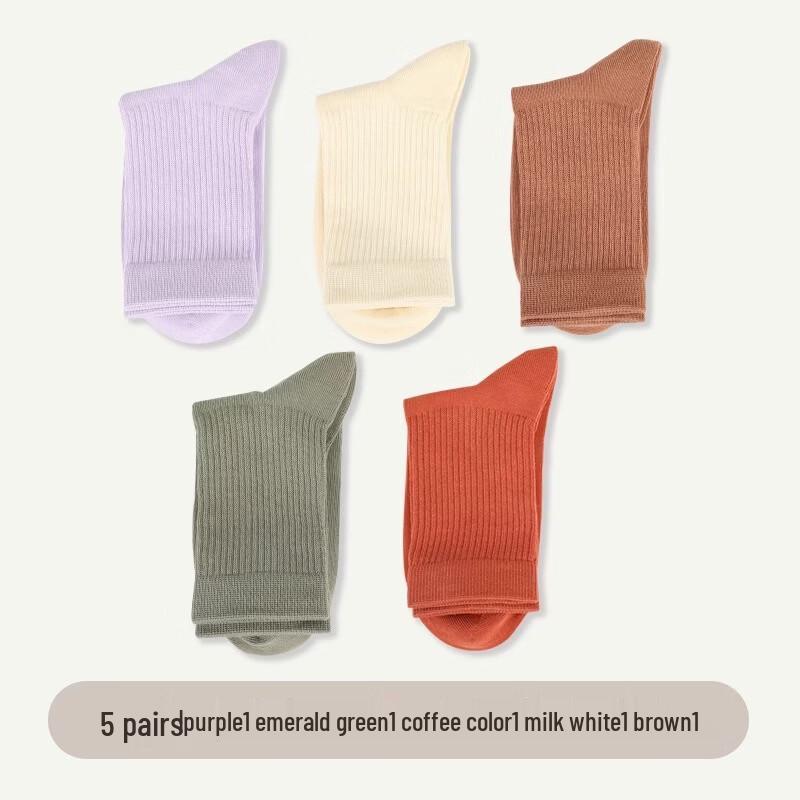 Langsha Women s Mid-Calf Cotton Socks (5 Pairs)