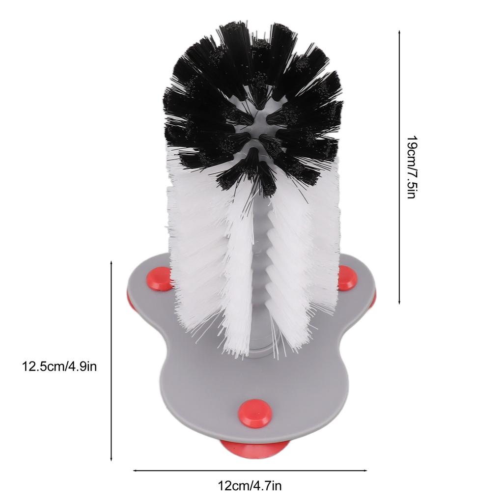 Suction Wall Glass Brush Nylon Plastic Hands Free Cup Cleaning Brush with Suction for Red Wine Glass Goblet