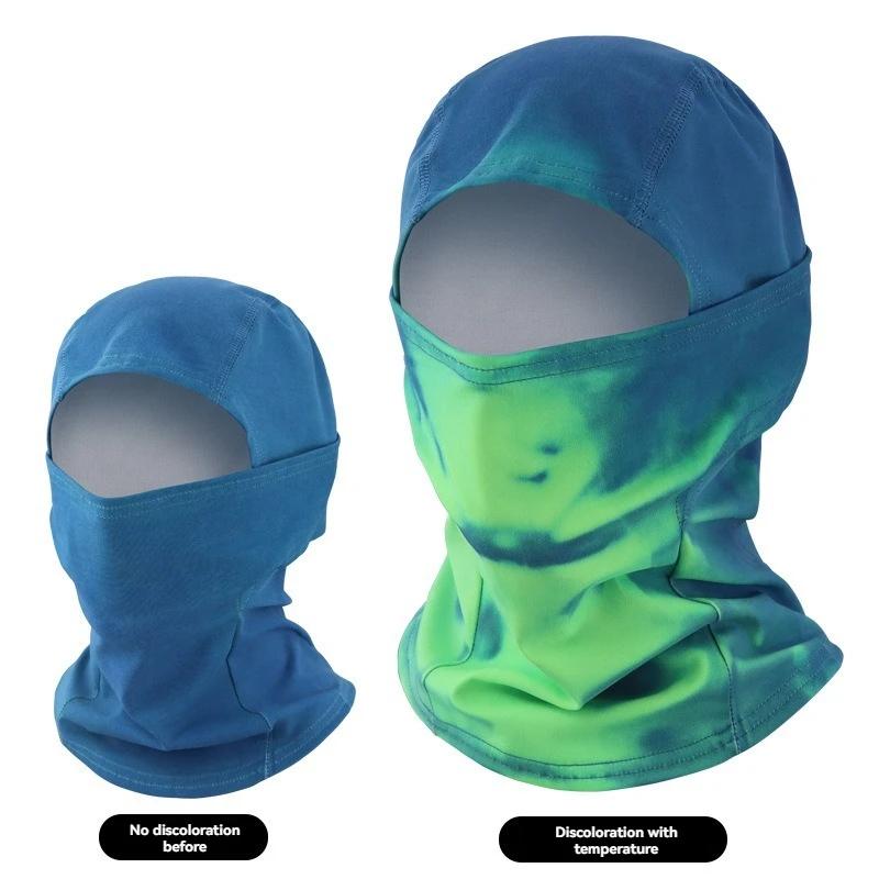 Unisex Heat Reactive Thermochromic Mask Headgear Outdoor Temperature-sensing Color Changing Windproof Balaclava Full Face Mask