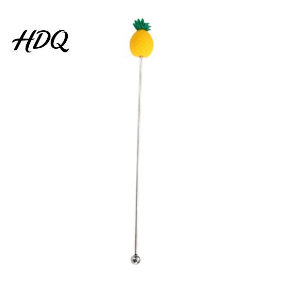 Stir Stick Cocktail Stick Stainless Steel Mixing with Durian Pineapple Strawberry Rust-proof