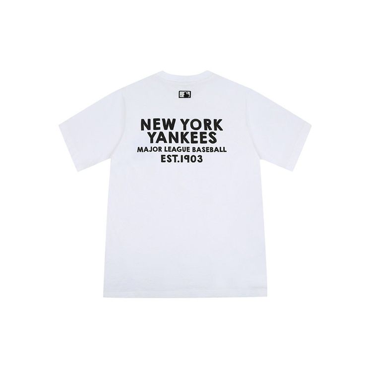 MLB New York Yankees American Vintage Letter Crew Neck Basic Printed Short Sleeve T-Shirt Unisex T-Shirts White 31TS04031-50W