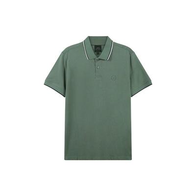 SS23 Logo Striped Print Trim Embroidered Short Sleeve Polo Shirt Men Tops Dark-Green 8NZF75-Z8M5Z-1881