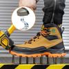Men's Safety Boots Work Steel Toe Shoes Anti-smash Puncture-Proof Protective Shoes Indestructible Boots Outdoor Waterproof Boots